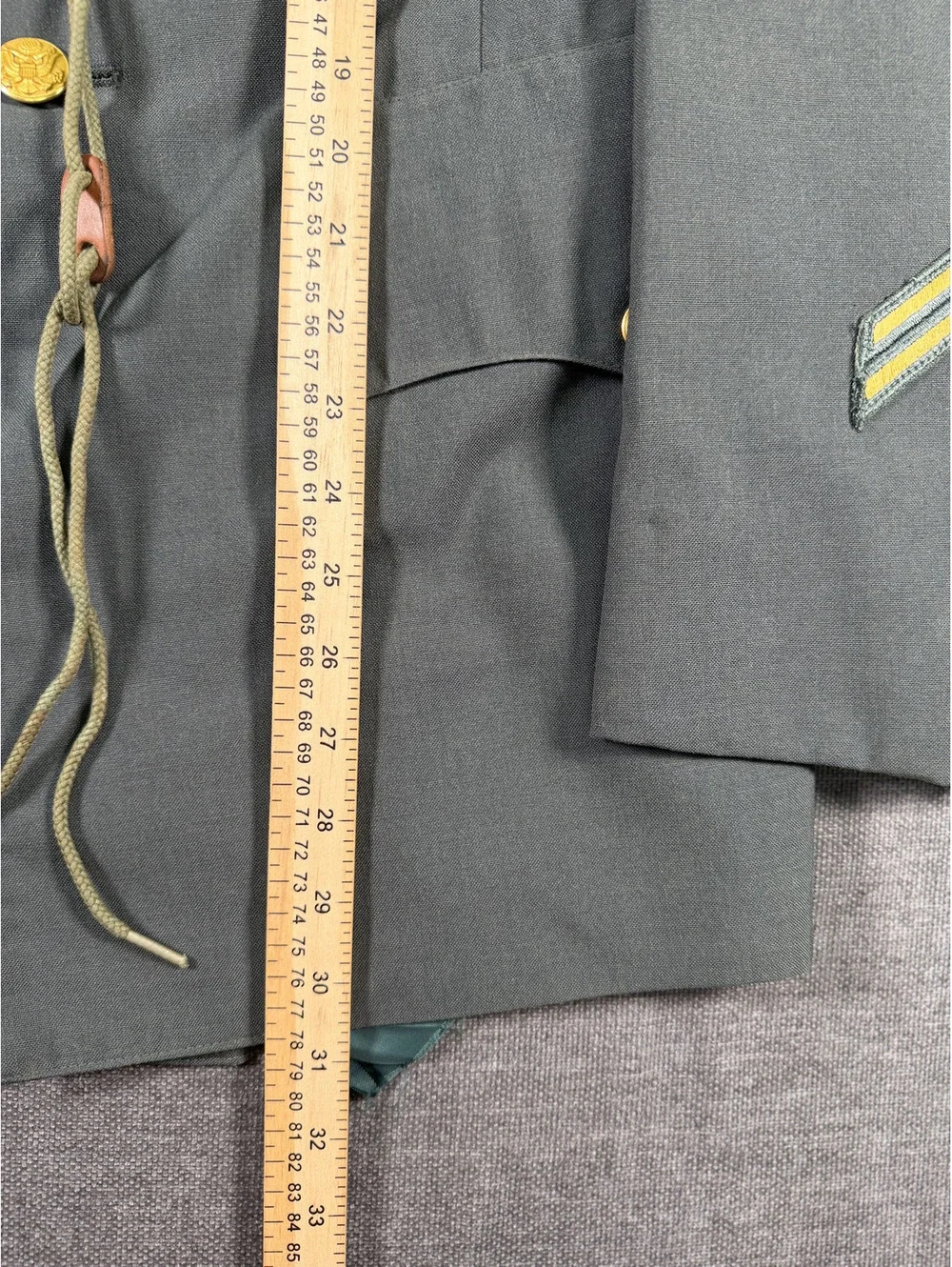 Vintage Military Dress Jacket with Berlin Patch and Blue Cord